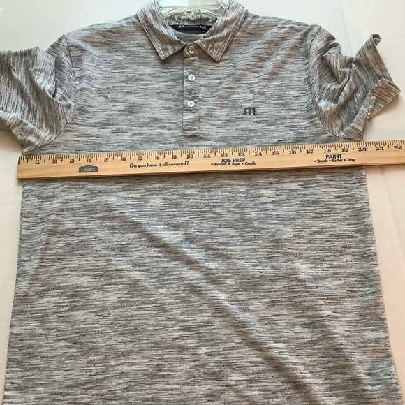 Travis Mathew Flying Tortilla Short Sleeve Medium Golf Polo Heather Gray White - Picture 9 of 16